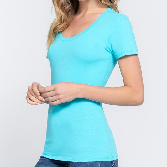 Keeping it Basic Cotton Tee in Bright Mint