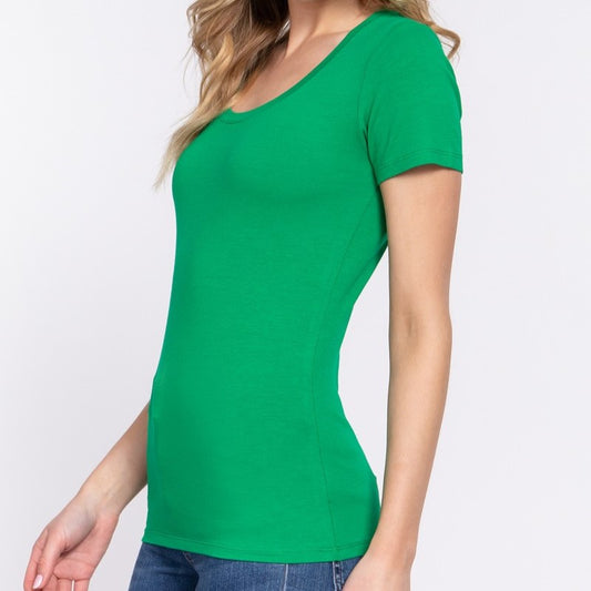 Keeping it Basic Cotton Tee in Deep Green