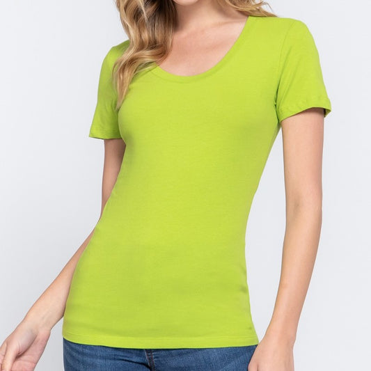 Keeping it Basic Cotton Tee in Grass Green