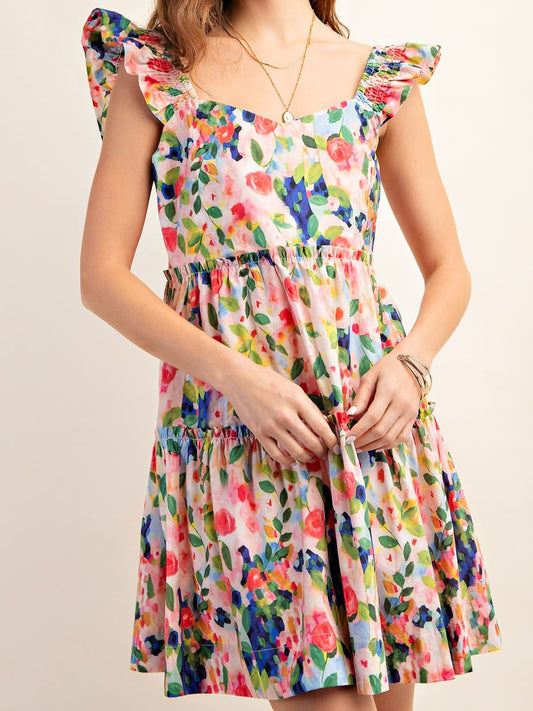 Pink of Perfection Sleeveless Floral Print Dress