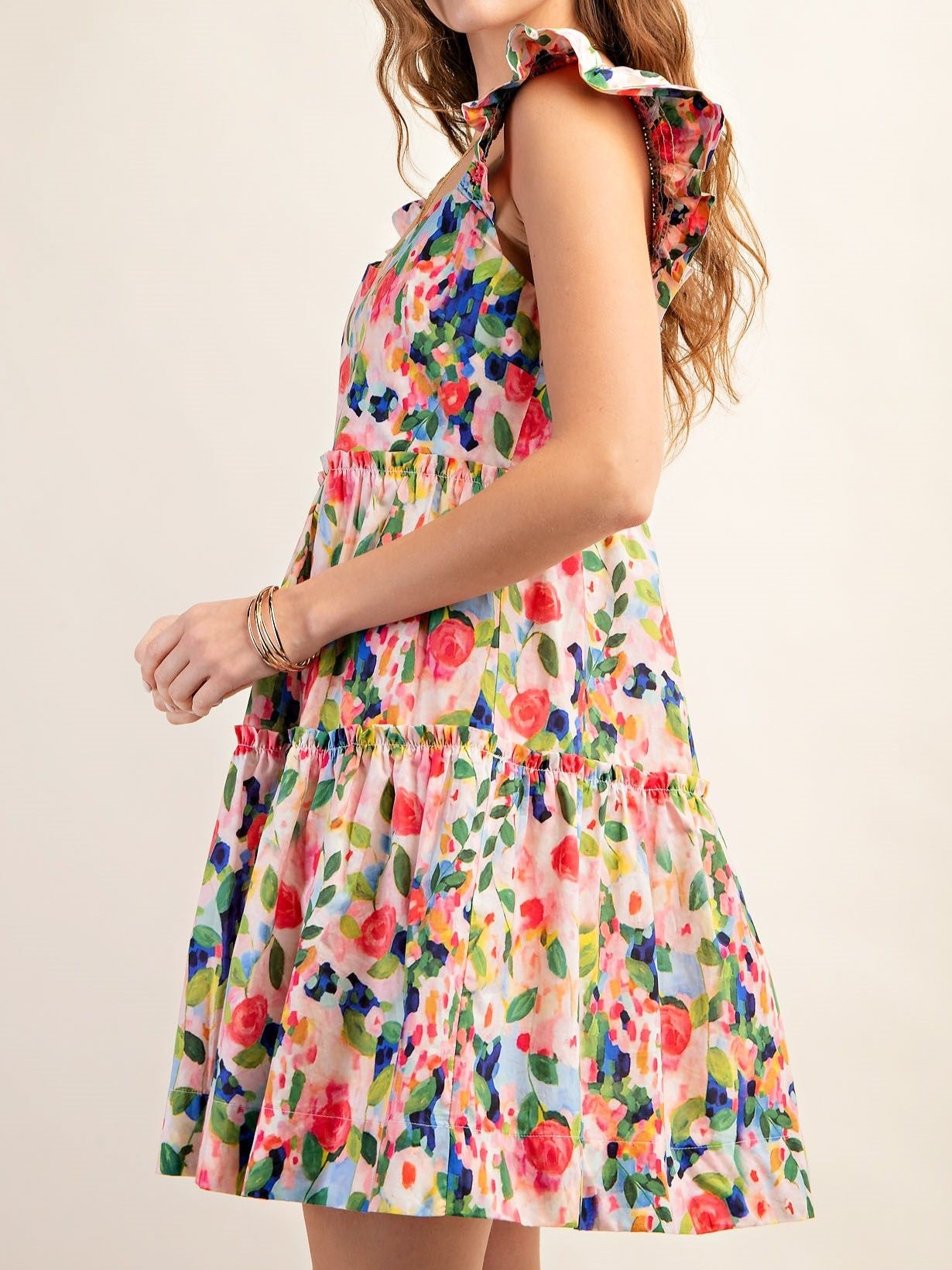 Pink of Perfection Sleeveless Floral Print Dress