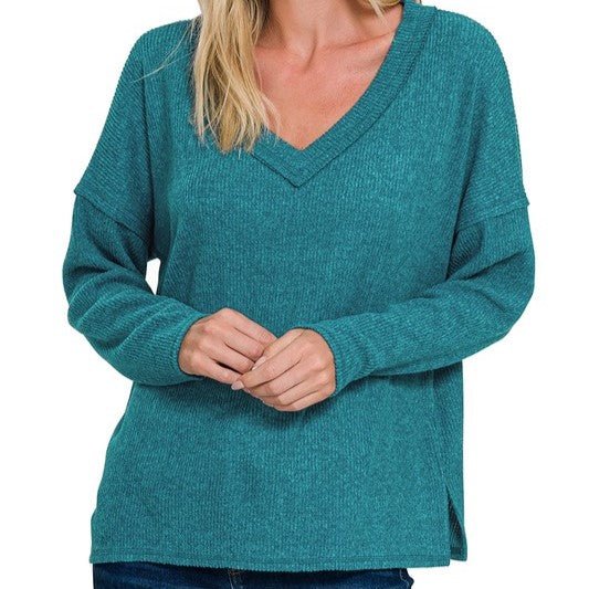 Weekend Getaway Sweater in Teal - Colbert Clothing