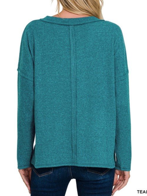 Weekend Getaway Sweater in Teal - Colbert Clothing