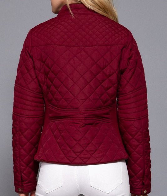Winter Wonderland Quilted Jacket in Dk Wine - Colbert Clothing