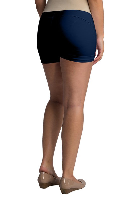 Navy Maternity Ponte Shorts 