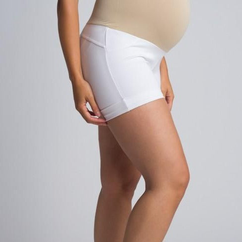 Maternity Ponte Shorts - Keeping is Cool in White