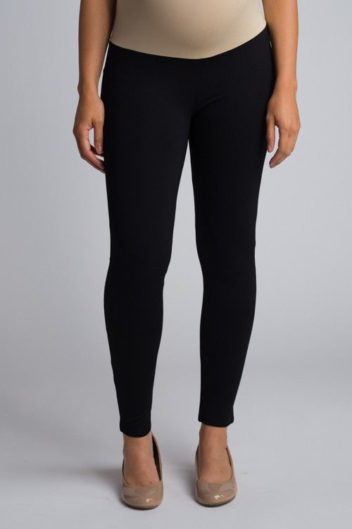 Black Maternity Ponte Pants -  Front view