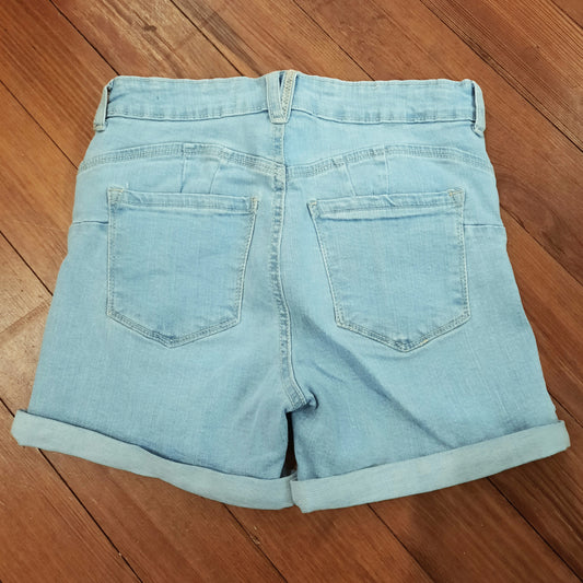 Light Wash Distressed Denim Shorts
