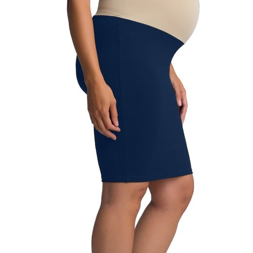 Maternity Ponte Pencil Skirt - Pardon My Bump in Navy
