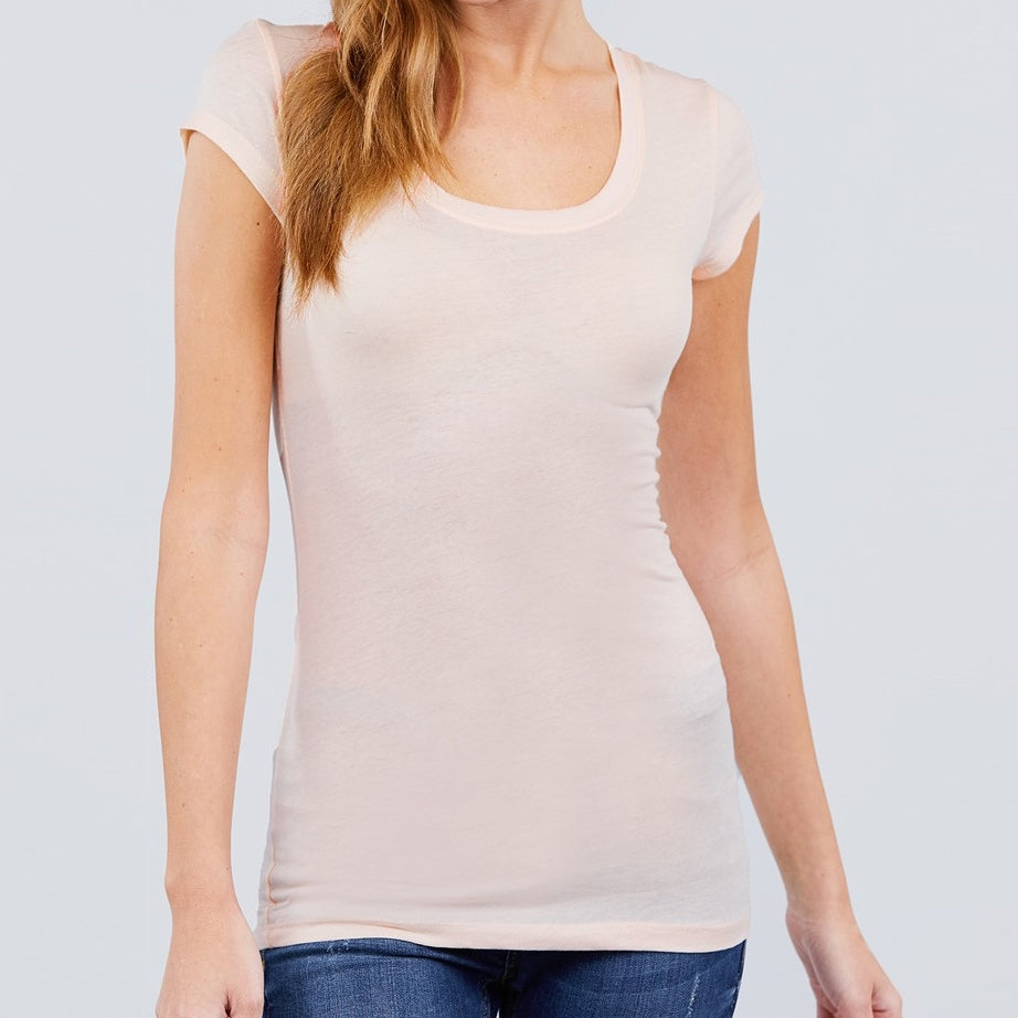 Keeping it Basic Cotton Tee in Peach