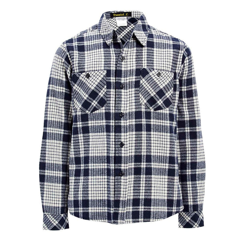 Plaid Button Up Shirt in Navy BOYS