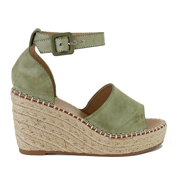 Green Wedge Sandals