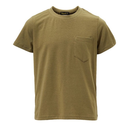 Crewneck Tee with Pocket in Army Green BOYS