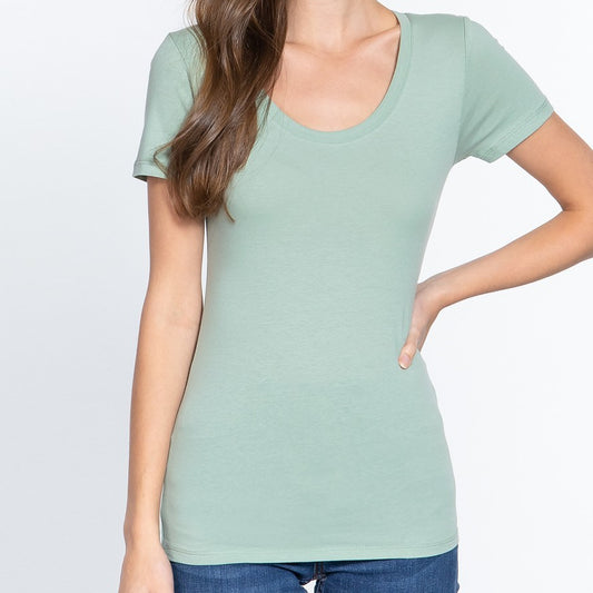 Keeping it Basic Cotton Tee in Mint Green