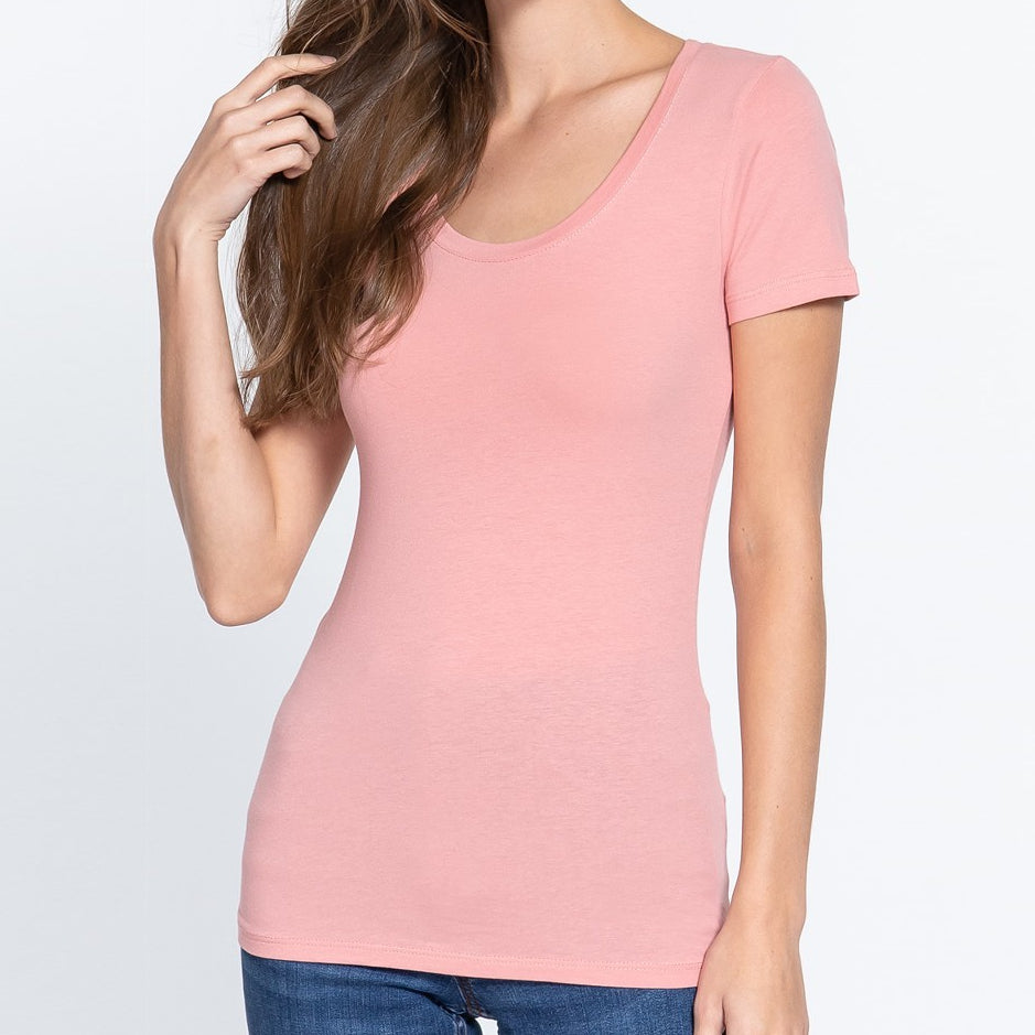 Keeping it Basic Cotton Tee in Pink