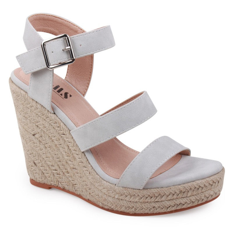 Dream a Little Dream Wedge Sandals in Gray