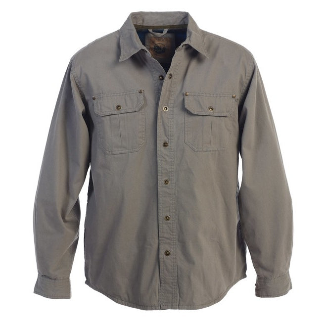 Twill Shirt Jacket with Flannel Lining in Charcoal MEN