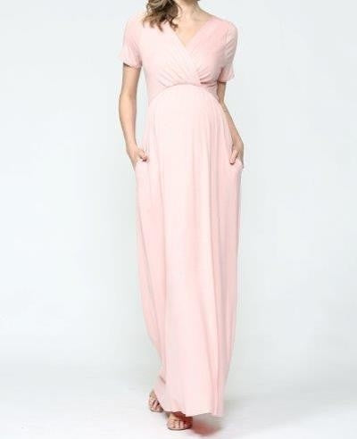Just a Dream Maxi Dress in Blush MATERNITY Medium Just a Dream Maxi Dress in Blush MATERNITY Medium
