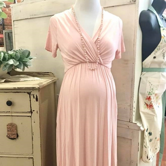 Just a Dream Maxi Dress in Blush MATERNITY