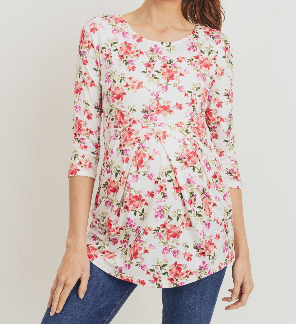 Pleated Maternity Top Floral