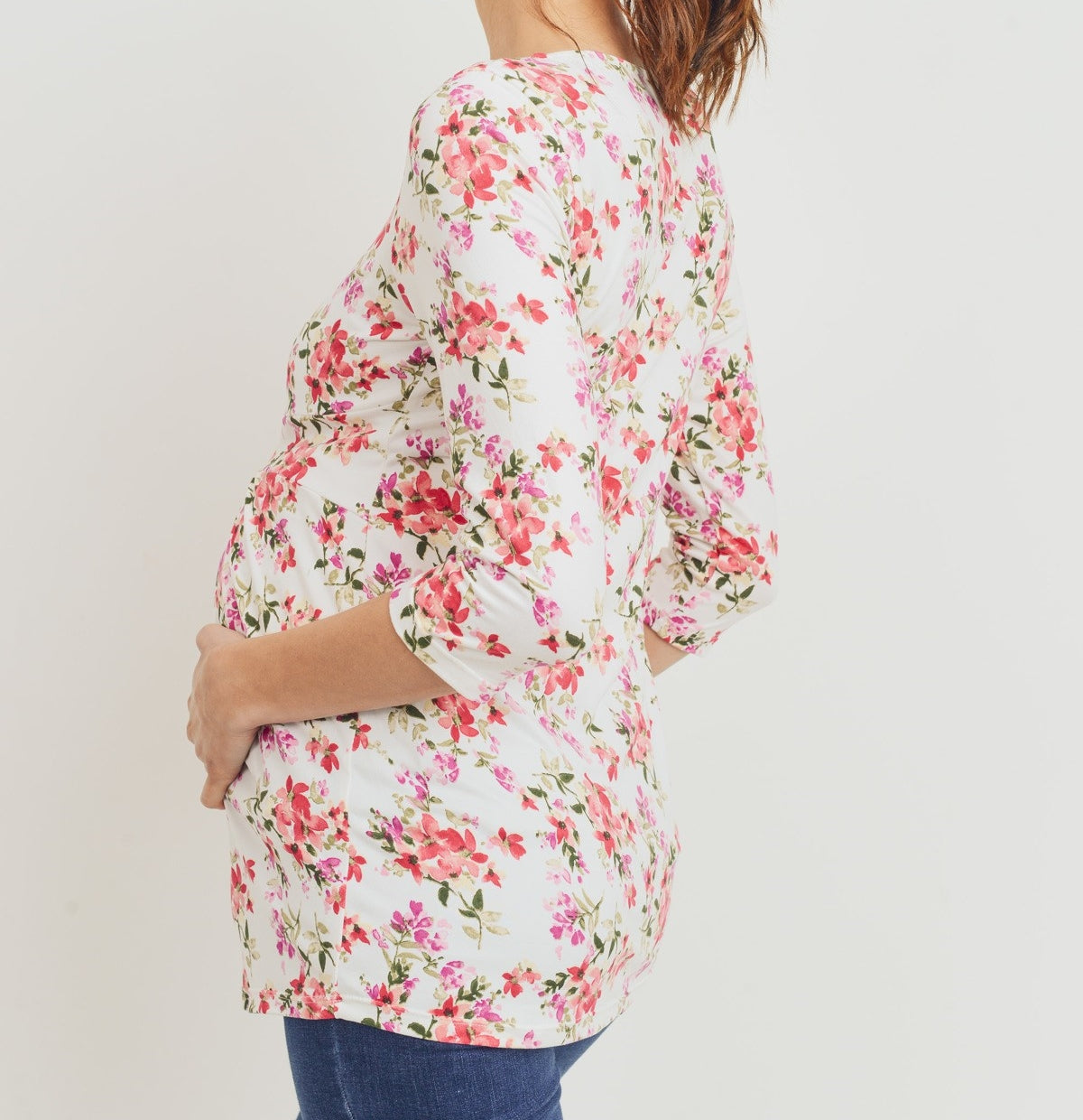 Pleated Maternity Top - Side/Back View