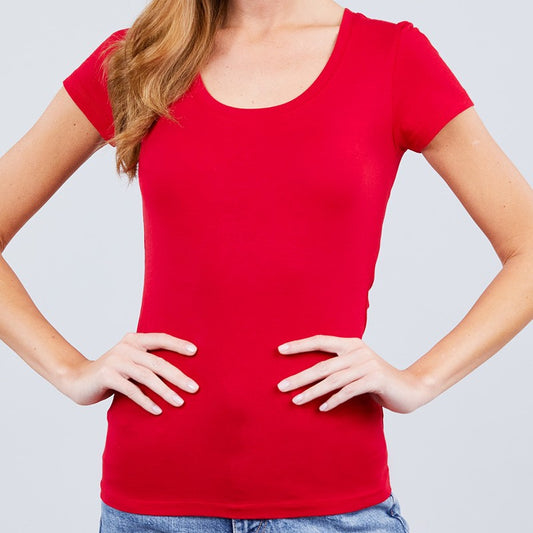 Keeping it Basic Cotton Tee in Red