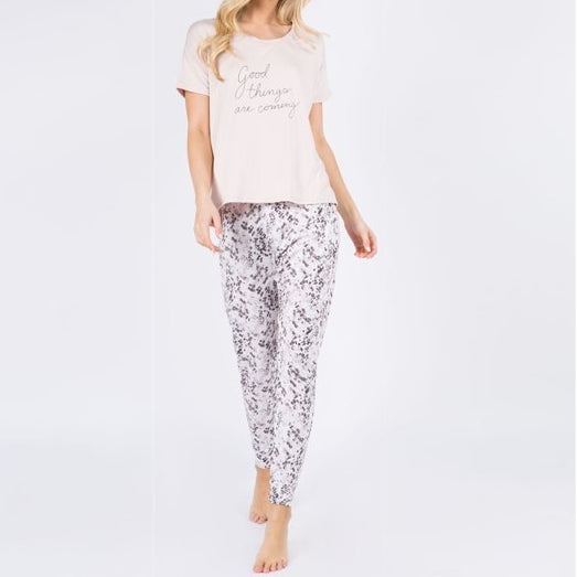 Hacci Lounge Pajama Set - Good Things Are Coming