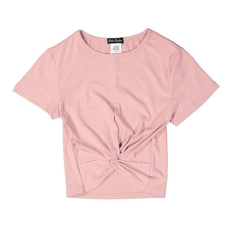 Twist Front Shirt in Pink GIRLS