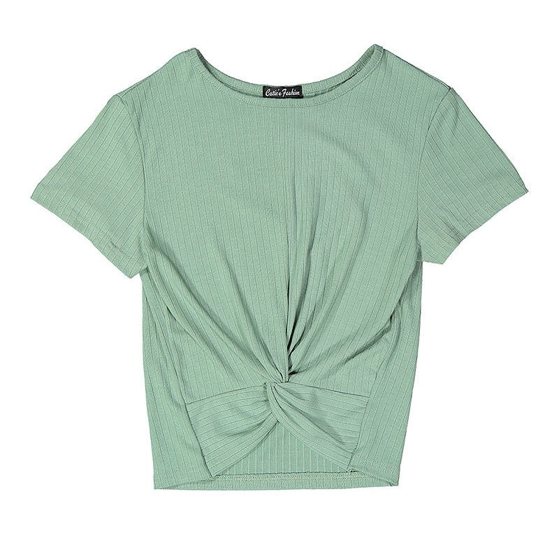 Twist Front Shirt in Sage GIRLS