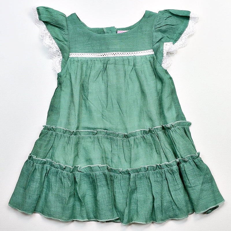 Sweet Cotton Dress in Green TODDLER GIRLS