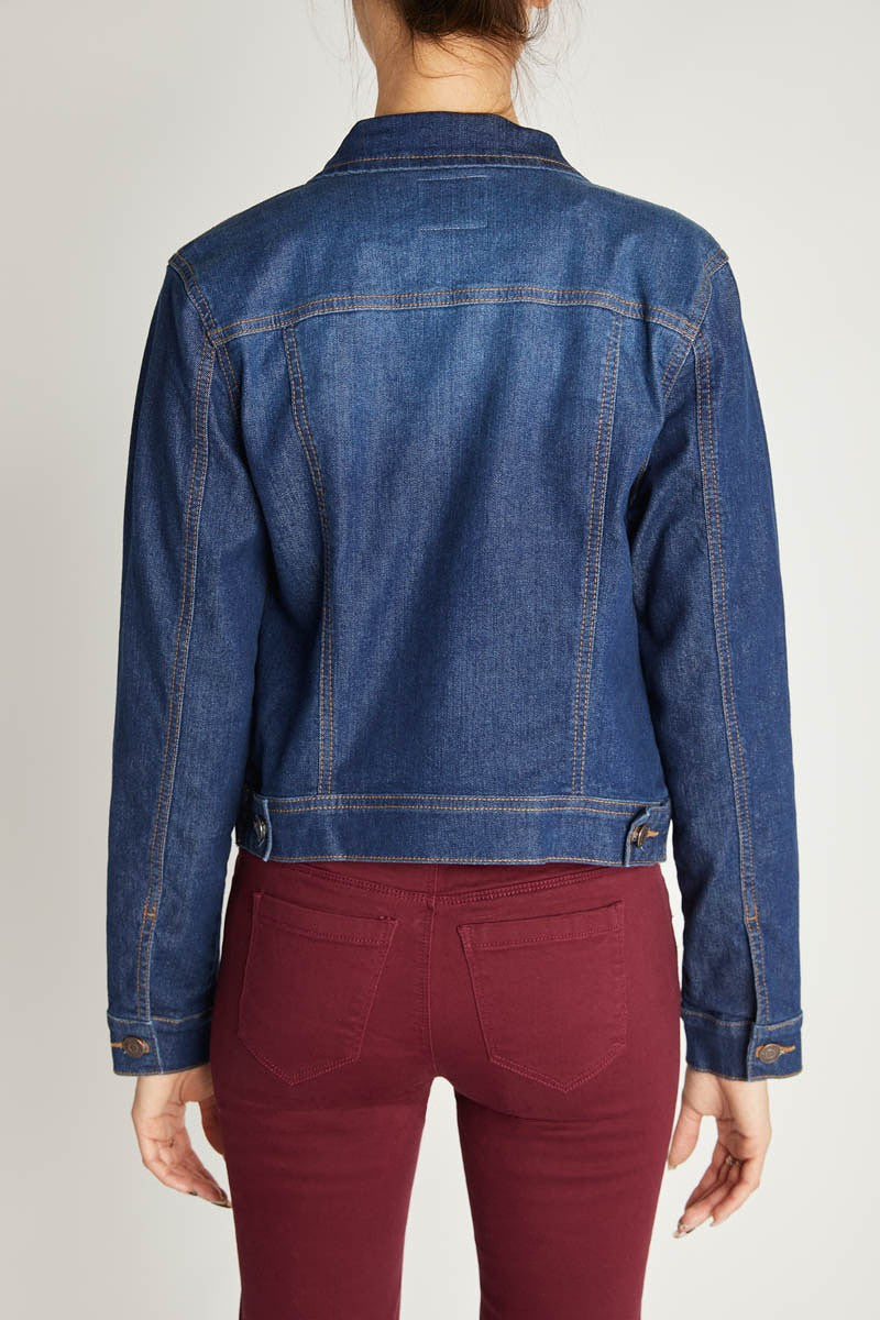 Dark Wash Stretch Denim Jacket