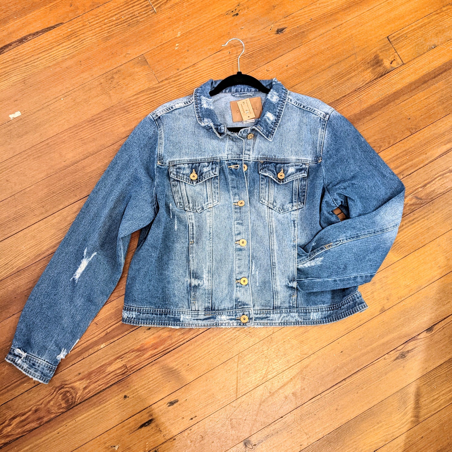 Distressed Denim Jacket PLUS – Colbert Clothing