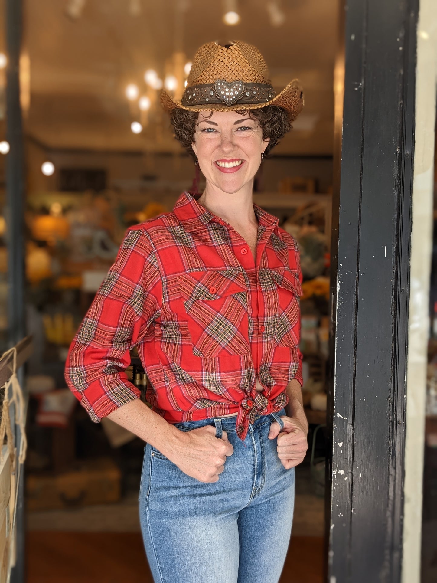 Picture Perfect Plaid Flannel Shirt in Red