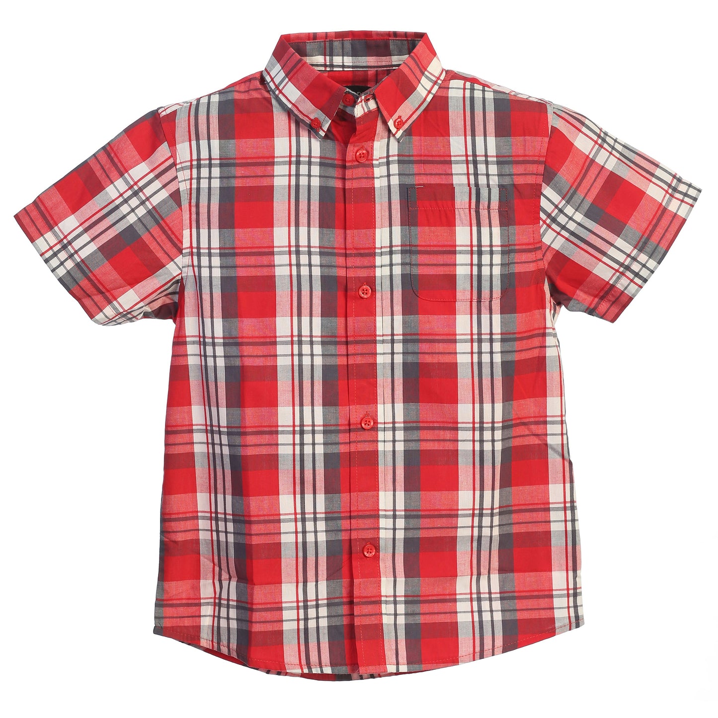 Plaid Button Down Shirt in Red BOYS