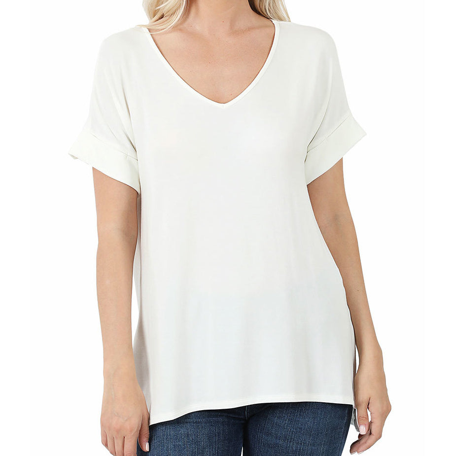 Relaxed Modal Top in Off White