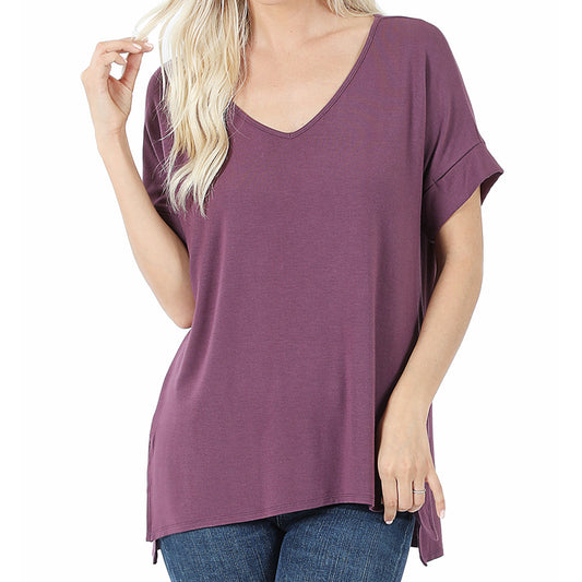 Relaxed Modal Top in Plum