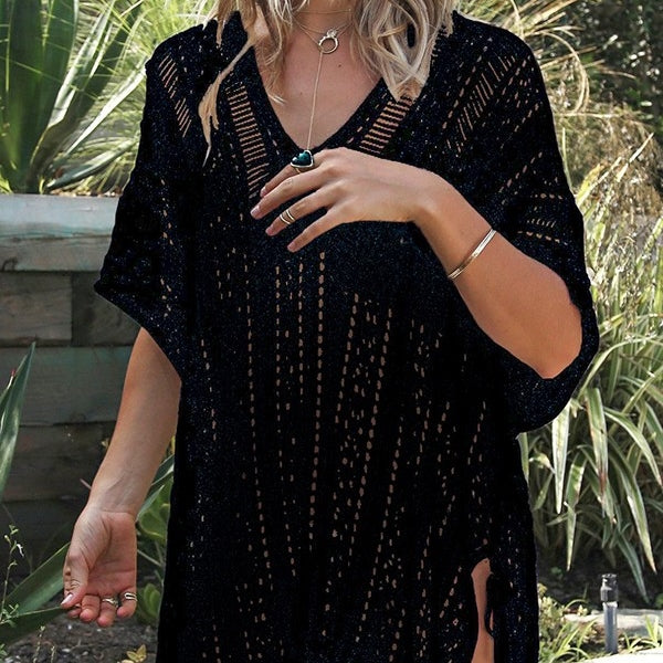 One Piece Knit Coverup in Black