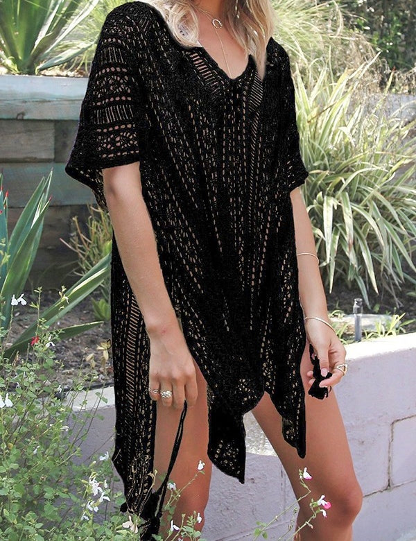 One Piece Knit Coverup in Black