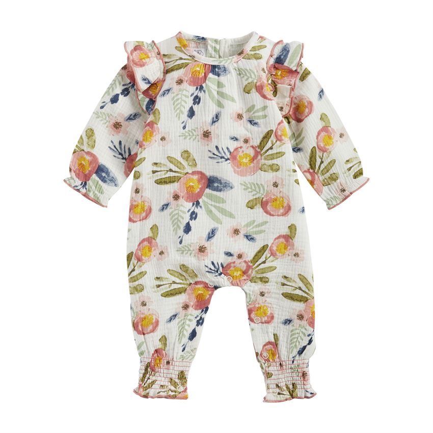 Sweet Baby Girl Floral Ruffle Outfit