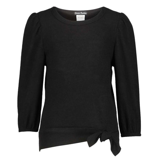 Puffed Sleeve Sweater GIRLS in Black