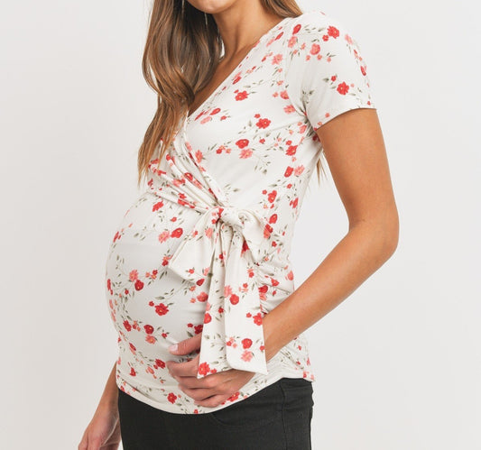 Maternity Wrap Top - Side View