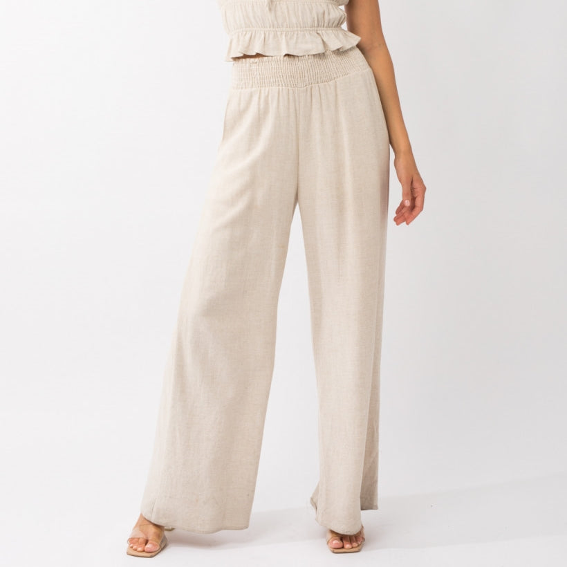 Wide Leg Linen Pants - Linen Blend Palazzo Pants