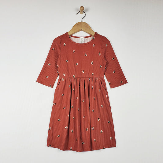 Ribbed Floral Dress GIRLS