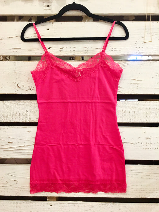 It Had to be You Lace Camisole in Bright Pink