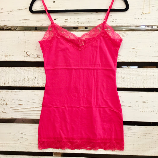 It Had to be You Lace Camisole in Bright Pink